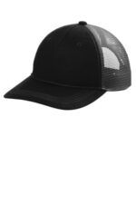 Port Authority Unstructured Snapback Trucker Cap C409 Black/ Grey Steel