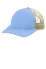 Port Authority Unstructured Snapback Trucker Cap C409 Carolina Blue/ Tan