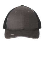 Port Authority Distressed Mesh Back Cap C600 Grey Steel/ Black