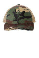 Port Authority Distressed Mesh Back Cap C600 Military Camo/ Khaki