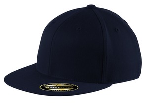 Port Authority Flexfit 210 Flat Bill Cap. C808 Navy