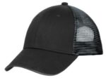 Port Authority Double Mesh Snapback Sandwich Bill Cap. C818 Black/ Silver