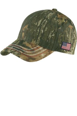 Port Authority Americana Contrast Stitch Camouflage Cap. C909 Mossy Oak New Break-Up