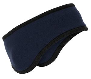 Port Authority Two-Color Fleece Headband. C916 Navy