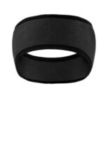 Port Authority Two-Color Fleece Headband. C916 Black/ Black