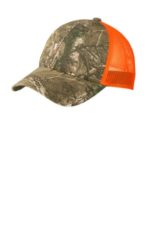 Port Authority Structured Camouflage Mesh Back Cap. C930 Realtree Xtra/ Neon Orange