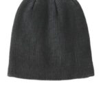 Port Authority Rib Knit Slouch Beanie. C935 Black/ Iron Grey