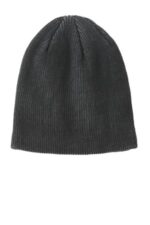 Port Authority Rib Knit Slouch Beanie. C935 Black/ Iron Grey