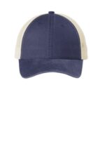 Port Authority Beach Wash Mesh Back Cap. C943 Denim Blue/ Stone