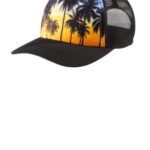 Port Authority Photo Real Snapback Trucker Cap C950 Palm Trees