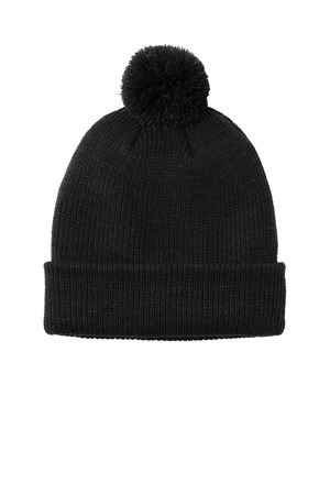 Port Authority Cozy Pom Beanie C978 Deep Black