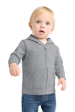Port & Co Infant Core Fleece Full-Zip Hooded Sweatshirt. CAR78IZH Athletic Heather