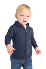 Port & Co Infant Core Fleece Full-Zip Hooded Sweatshirt. CAR78IZH Navy