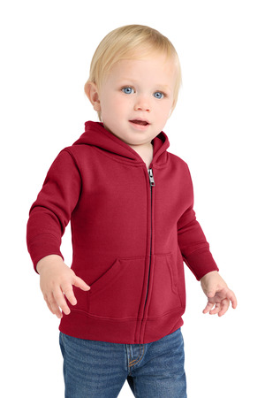 Port & Co Infant Core Fleece Full-Zip Hooded Sweatshirt. CAR78IZH Red
