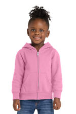 Port & Co Toddler Core Fleece Full-Zip Hooded Sweatshirt. CAR78TZH Candy Pink