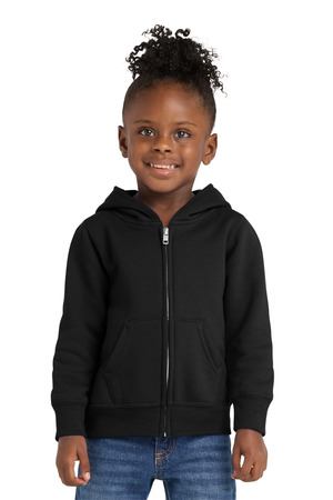 Port & Co Toddler Core Fleece Full-Zip Hooded Sweatshirt. CAR78TZH Jet Black