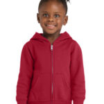 Port & Co Toddler Core Fleece Full-Zip Hooded Sweatshirt. CAR78TZH Red