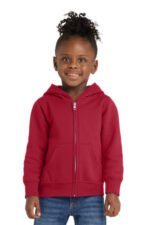 Port & Co Toddler Core Fleece Full-Zip Hooded Sweatshirt. CAR78TZH Red