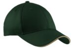 Port Authority Cotton Twill Sandwich Bill Cap. CP85 Hunter/ Khaki