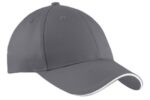 Port Authority Cotton Twill Sandwich Bill Cap. CP85 Charcoal/ White