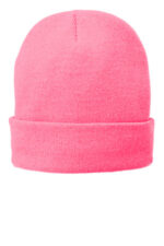 Port Authority Fleece-Lined Knit Cap. CP90L Neon Pink Glo