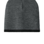 Port Authority Beanie Cap. CP91 Athletic Oxford/ Black