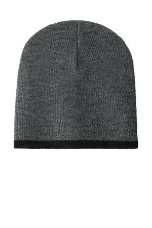 Port Authority Beanie Cap. CP91 Athletic Oxford/ Black
