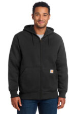 Carhartt Rain Defender Paxton Heavyweight Hooded Zip-Front Sweatshirt. CT100614 Black