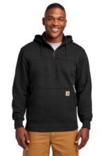 Carhartt Rain Defender Paxton Heavyweight Hooded Zip Mock Sweatshirt. CT100617 Black