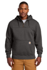 Carhartt Rain Defender Paxton Heavyweight Hooded Zip Mock Sweatshirt. CT100617 Carbon Heather