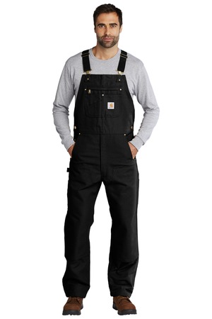 Carhartt Duck Unlined Bib Overalls. CT102776 Black