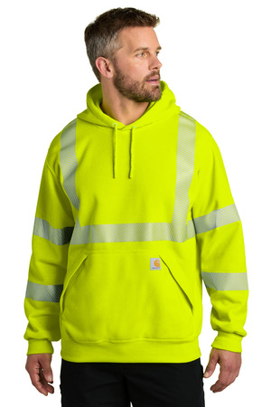 Carhartt ANSI 107 Class 3 Hooded Sweatshirt CT104987 Brite Lime