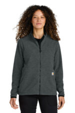 Carhartt Women's Textured Full-Zip Fleece Jacket CT106419 Carbon Heather