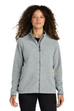 Carhartt Women's Textured Full-Zip Fleece Jacket CT106419 Heather Grey