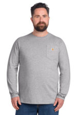 Carhartt Force Long Sleeve Pocket T-Shirt CT106656 Heather Grey