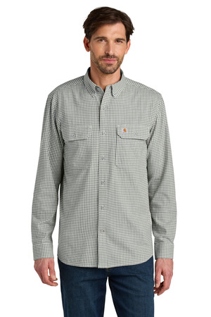 Carhartt Rugged Flex Plaid Long Sleeve Shirt CT107109 Check Steel Malt