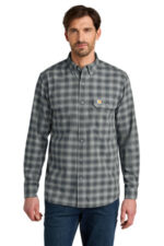 Carhartt Rugged Flex Plaid Long Sleeve Shirt CT107109 Plaid Steel Navy