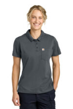 Carhartt Women's FLD & RSCU Polo CTC12119 Pewter