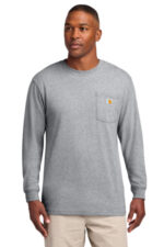 Carhartt Workwear Pocket Long Sleeve T-Shirt. CTK126 Heather Grey