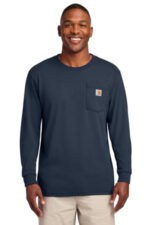 Carhartt Workwear Pocket Long Sleeve T-Shirt. CTK126 Navy