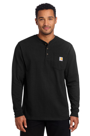 Carhartt Long Sleeve Henley T-Shirt CTK128 Black