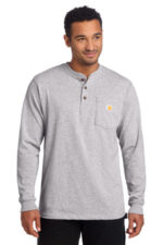 Carhartt Long Sleeve Henley T-Shirt CTK128 Heather Grey
