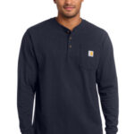 Carhartt Long Sleeve Henley T-Shirt CTK128 Navy