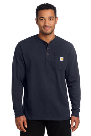 Carhartt Long Sleeve Henley T-Shirt CTK128 Navy
