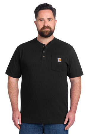 Carhartt Short Sleeve Henley T-Shirt CTK84 Black