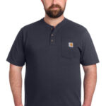 Carhartt Short Sleeve Henley T-Shirt CTK84 Navy
