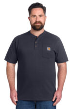 Carhartt Short Sleeve Henley T-Shirt CTK84 Navy