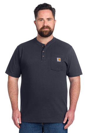 Carhartt Short Sleeve Henley T-Shirt CTK84 Navy