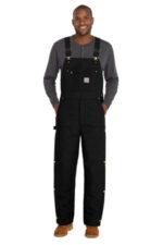 Carhartt Short Firm Duck Insulated Bib Overalls CTS106672 Black