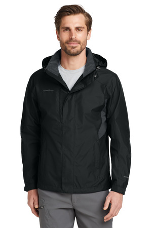 Eddie Bauer Rain Jacket. EB550 Black/ Steel Grey